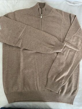 Men's Half-Zip Sweater in Taupe